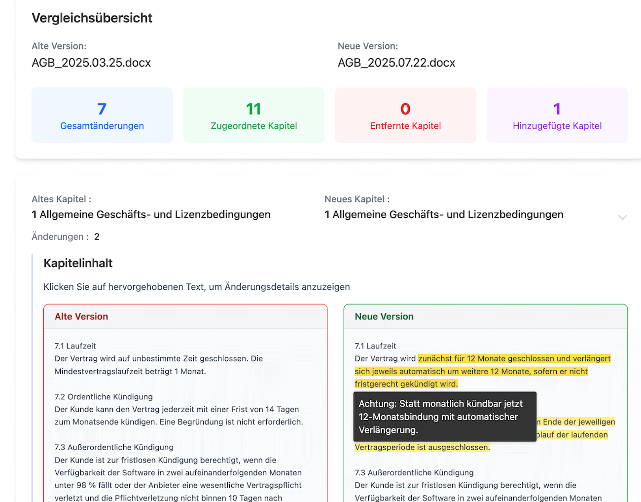Dokumente vergleichen